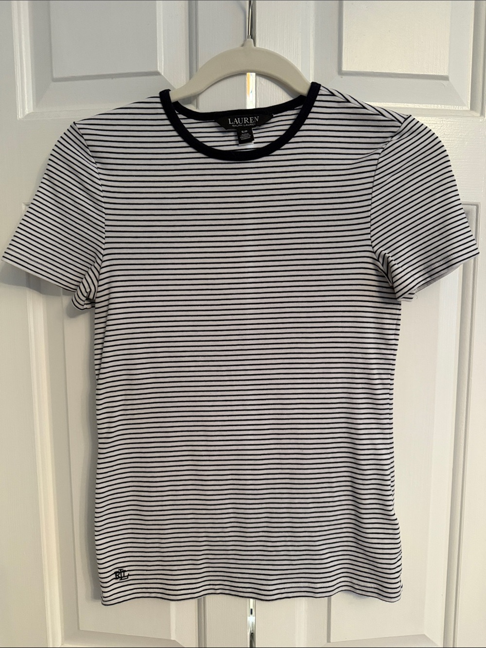 Ralph Lauren Black & White Striped Short-Sleeve Tee